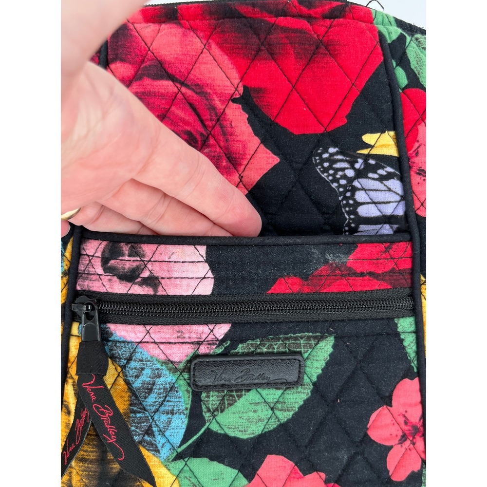 Vera Bradley Hipster Crossbody Bag Havana Rose Floral Butterfly Quilted Retired - Picture 3 of 8